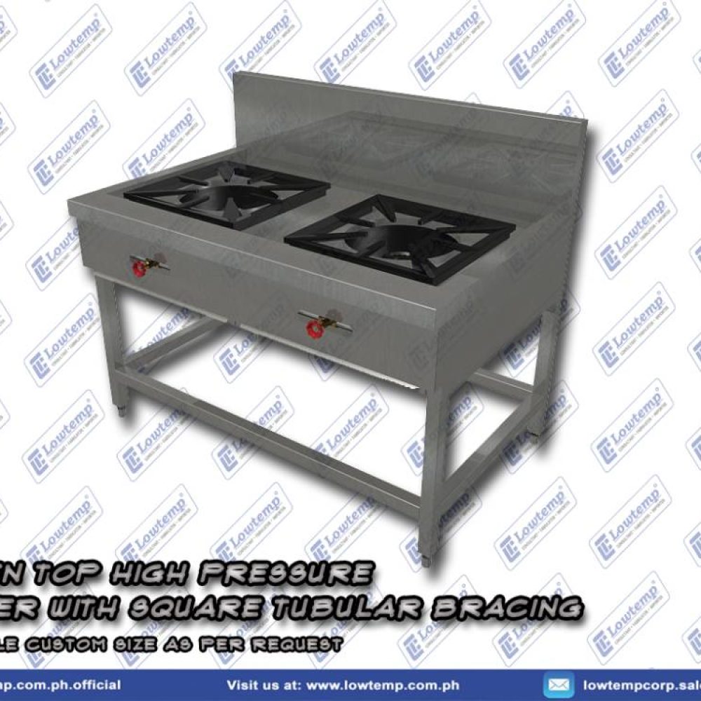 2-Open Top HIGH Pressure Burner with SQUARE TUBULar